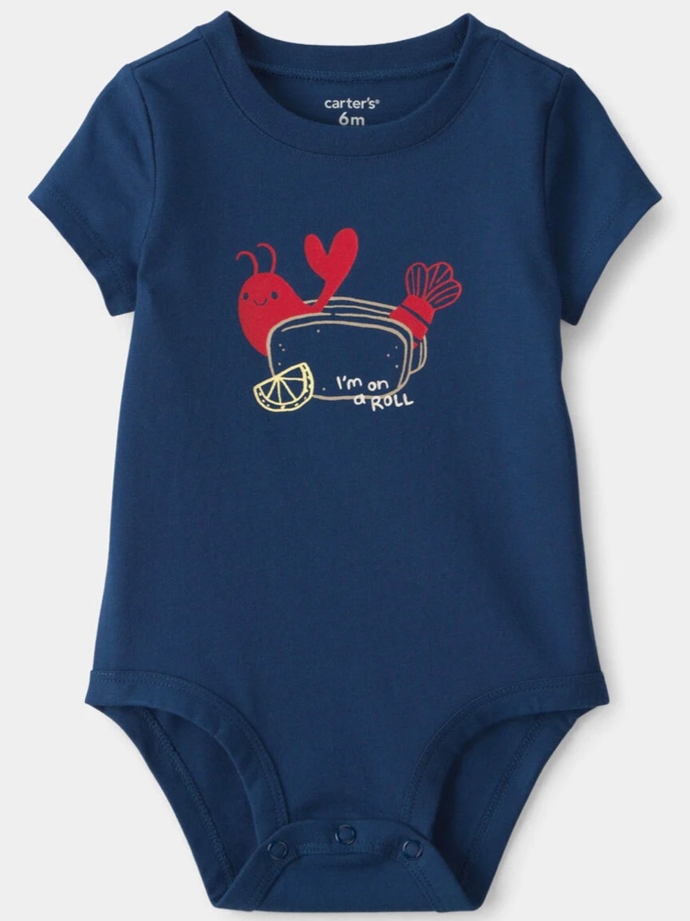 Carter's Baby Lobster Graphic Bodysuit - I’m on a Roll - Lobster Roll - Blue